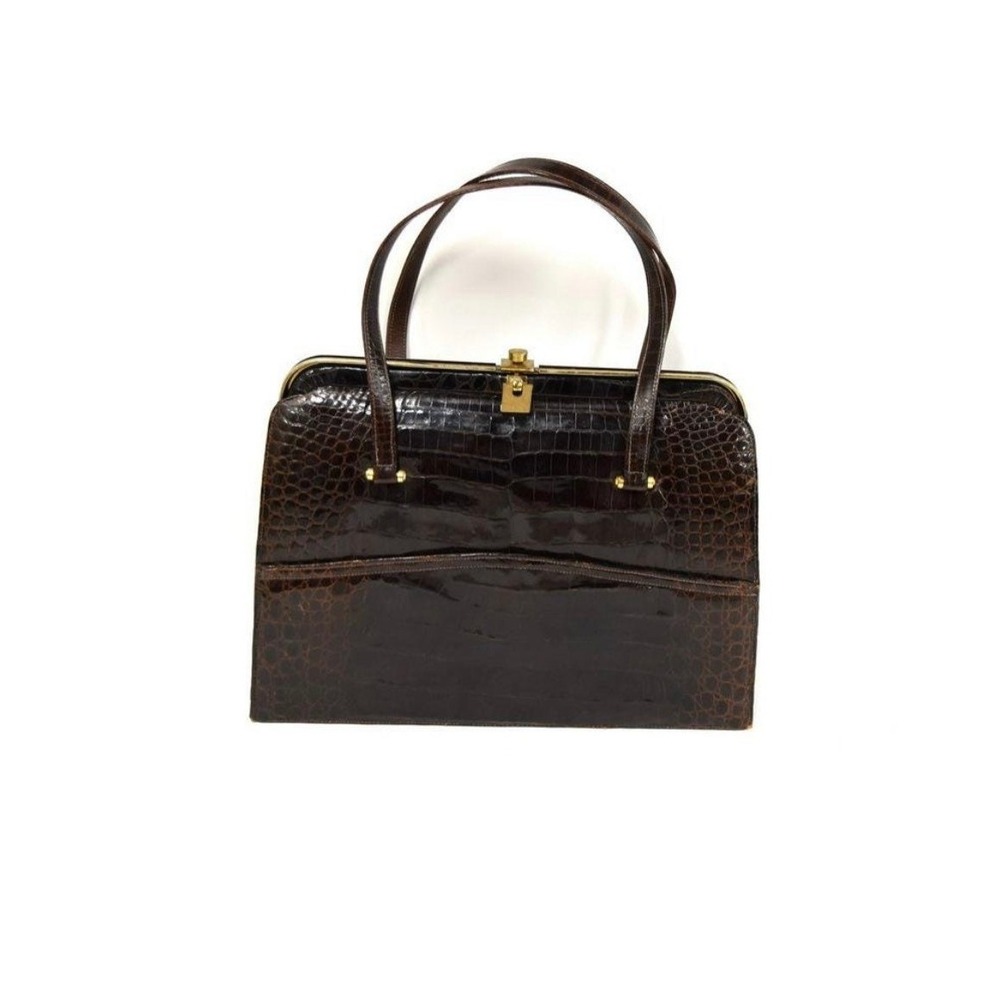 Vintage Bellestone brown/maroon alligator skin satchel purse
